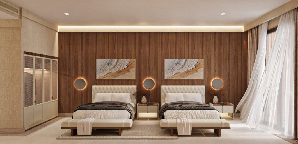 Standard Room bedroom at A'ILA Palm